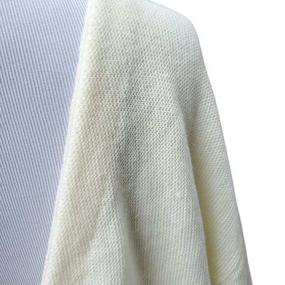 Vintage McBriar Cream V-neck Acrylic Blank Varsity Cardigan Sweater Sz Large NWT - Picture 3 of 13